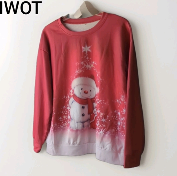 Tops - NWOT Women's Christmas/Winter Sweatshirt Snowflakes Snowman Size L